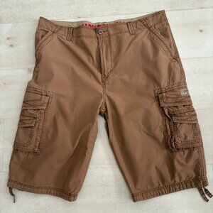 UNIONBAY Men's Cordova Belted Messenger Cargo Tan Shorts Size XL